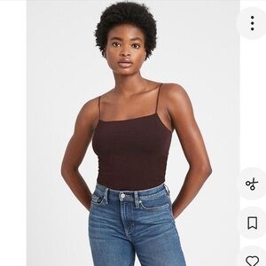 Brown and Tan Spaghetti Strap Bodysuits